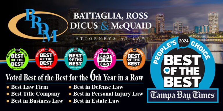 Battaglia, Ross, Dicus & McQuaid, P.A. Wins Sixth Consecutive Tampa Bay Times Best of the Best 2024