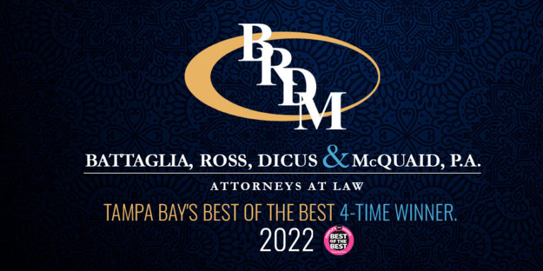 Battaglia, Ross, Dicus & McQuaid, P.a. Is Tampa Bay's Best of the Best 4-Time Winner